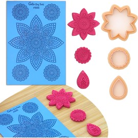 GOTO CLAY TOOLS Mandala Texture sheets for polymer clay with Cutters, Achieves The Same Texture as a Polymer Clay Roller, Mandala Texture mat for polymer Clay – TM-605