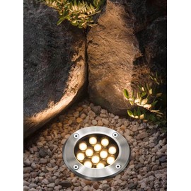 LUMINTURS 15W AC 120V LED Outdoor Exterior Buried Spot Light Fixture Underground Flood Lamp Waterproof IP65