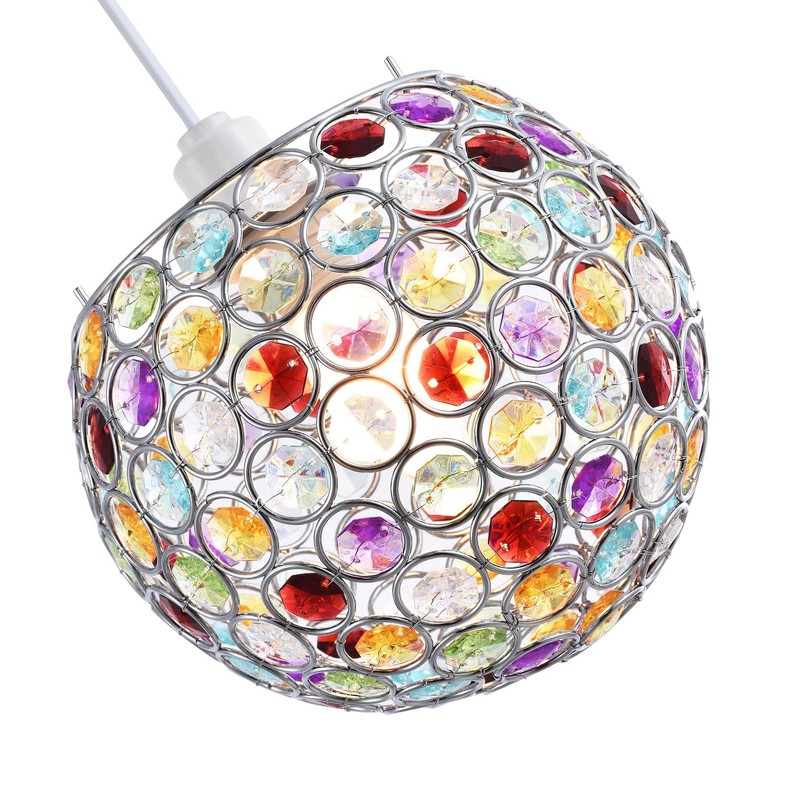 Modern Round Globe Easy Fit Pendant Shade with Small Multi