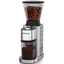 Aromaster Coffee Bean Grinder with 48 Gind Settings, Conical Burr Coffee Grinder for Home Use,Stainless Steel,40 Seconds Adjustable Timer,Anti-static,Easy to Clean with Brush