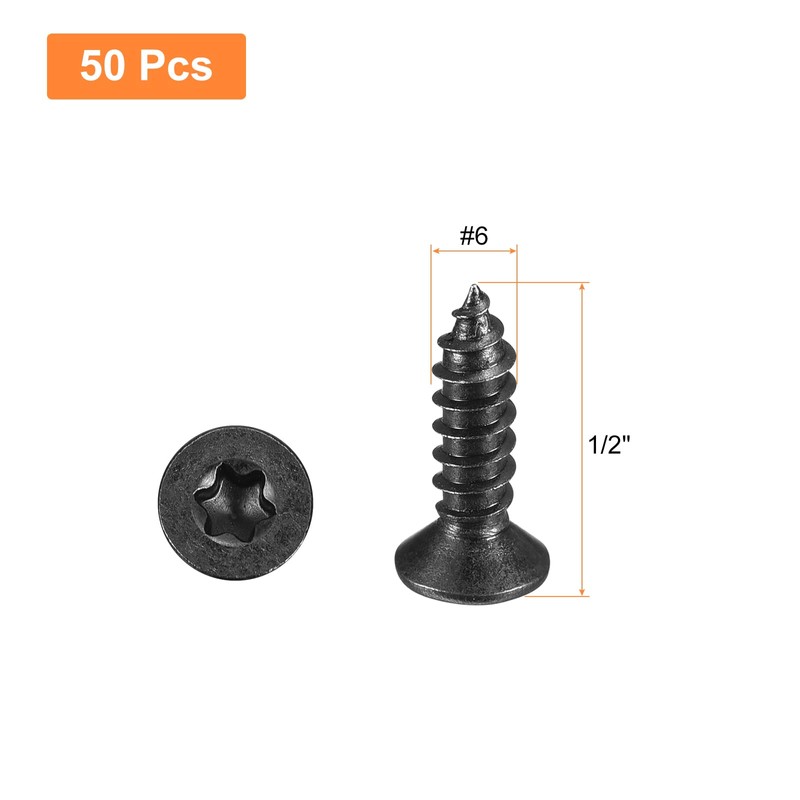 QUARKZMAN #6 x 1/2 inch flat head torx/star wood screws,