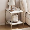 20" Square Sintered Stone End Table, Modern Marble Look Side