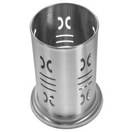 ULTECHNOVO Stainless Steel Utensil Holder with Drain Holes Storage Cage for Kitchen Hollowed Design Keeps Utensils Dry Ventilated Easy to Clean with Base