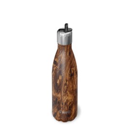 S'well Stainless Steel Water Bottle w/Flip Straw - 17 Fl Oz - Teakwood