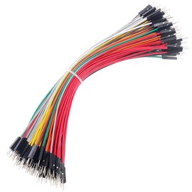 Breadboard Jumper Wires 20AWG, Bestlus Exclusive Male Female Male, 10 Colours, Pack of 120, Jumper Cables Square Head 0.1 Inches (20 cm / 7.9 inches, Male-Male, 20 cm)