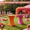 2 Pack Cocktail Table Covers Party Decorations, Pink and Orange