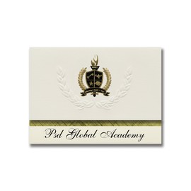 Signature Announcements Psd Global Academy (Fort Collins, CO) Graduation Announcements, Presidential style, Basic package of 25 with Gold & Black Metallic Foil seal