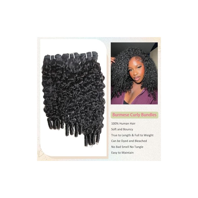 Extensiones de cabello humano rizado birmano con ondas al agua,