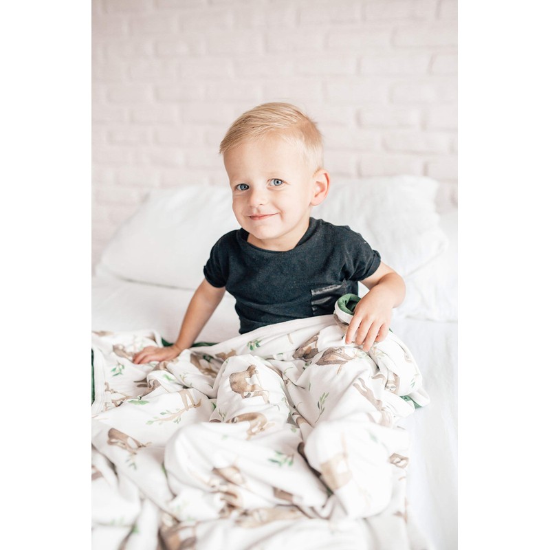 Large Premium Knit Baby 3 Layer Stretchy Quilt Blanket"Noah" by