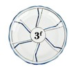 Porcelain French Absinthe Coaster/Saucer, 3f, Blue/Silver, with Lines