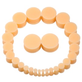 Uqnwbdq 8G-25mm Clear Silicone Soild Gauges Tunnels Plugs for Ear Stretching Kit Size 8G 6G 4G 2G 0G 00G 12mm 14mm 16mm 18mm 20mm 22mm 25mm Double Flare Ear Gauges Tunnel Plugs Earring Women Men