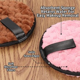 4 Stück Mikrofaser Abschminktücher Cotton Pads, mit Waschbarem Wäschesack,Organische Make-Up-Entferner-BaumwollschwäMme, zur Gesichtsreinigung Hautpflege,4 Farben