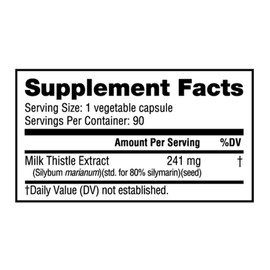 NutraBio European Milk Thistle Supplement, 241mg - Supports Liver Health, Antioxidant Benefits, and Detox, 90 Capsules
