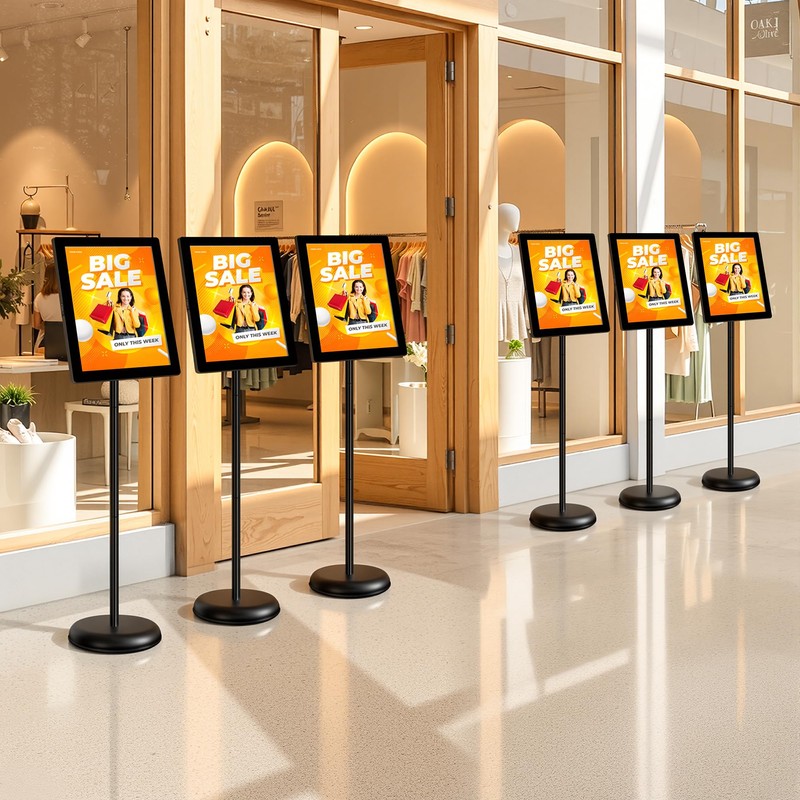 6 Pack Sign Stands 8.5"x11", Adjustable Floor Standing Sign Holders