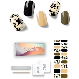 Osesshia Semi Cured Gel Nail Strips, 20 pcs Nail Wraps, Glaze Gel Nail Stickers, Salon Quality French Manicure, Full Decal Gel Polish Strips, Long Lasting SCG, Easy on, UV Required (Rococo Dance)