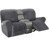 H.VERSAILTEX Velvet Stretch Recliner Couch Covers 6-Pieces Recliner Loveseat Covers