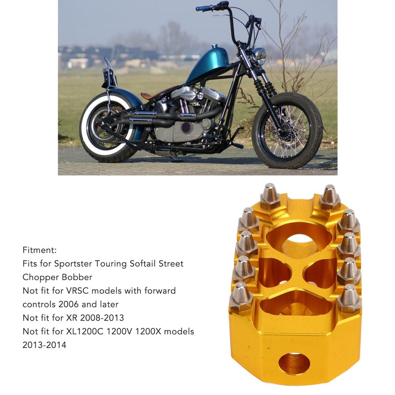 Motorcycle Gear Shifter Peg 360° Roating Anti Slip Golden Shift