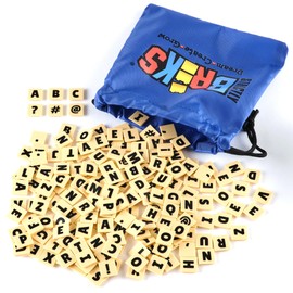 Strictly Briks AlphaBriks, 200 Pieces, 2x2 Alphabet Letter Bricks with Drawstring Bag, Easy to Remove, Fun and Educational Tool, 100% Compatible with All Major Brands