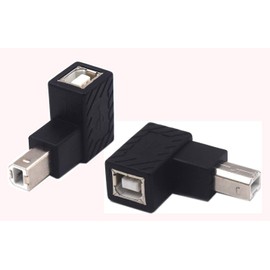 Traovien 90 Degree USB B Printer Adapter, 2 Pack Left & Right USB Type B Male to Female Printing and Data Transferring Extension Adapter Connector for Printer Scanner HDD (Left & Right)