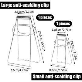 2 Stücke Edelstahl Schüssel Clips,Verbrühungsschutzzange Anti-Hot Schüssel Clip,Stainless Steel Hot Dish Plate Clip,Edelstahl-Klammer für Heiße Schüsseln,Plate Clip,für Haushaltsküchen und Esszimmer