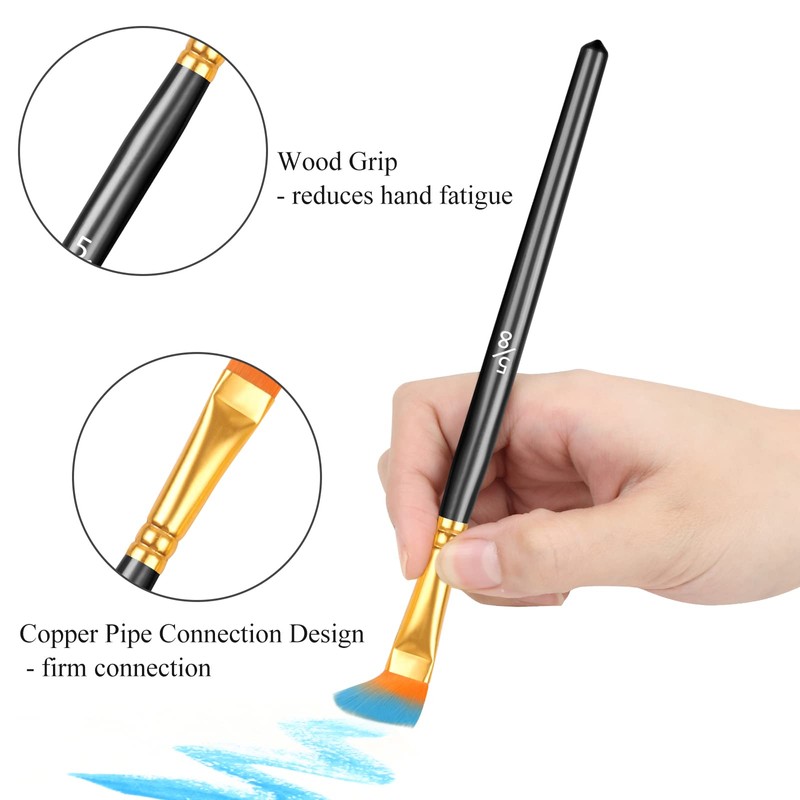 20 Pcs Paint Brushes, Acrylic Painting Brush Set, Watercolor Brushes,