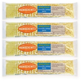 Manischewitz Gluten Free Noodle Soup Mix (4 Pack) With Savory Home Style Vegetable Medley Seasoning,Cello Soup | Grain Free| Kosher for Passover | Ready in 15 Min.