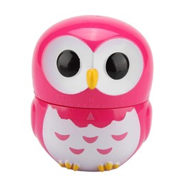 Entatial Kitchen Timer, 6.5x8cm Abs Cute Cartoon Owl Timer, 1-55 Minutes Manual Mechanical Timers for Cooking, for Kitchen Baking, Frying, Cooking Eggs, Cookies, Cakes(Rose Red)