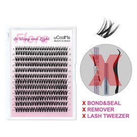 uCoolMe Flora DIY Lash Extension Kit Clusters Individual Lashes Kit springtok Beginner Friendly Lash Bond and Seal, WaterProof Lashes for For Girl DIY Eyelash Extension at Home Makeup Christmas gift Cosmetic:_Only Lashes Short Flora (No Bond Seal Remover)