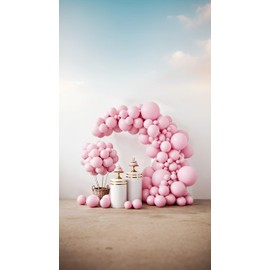 Light Pastel Pink Balloons 129pcs for Valentine's Day, Birthday, Wedding, Baby Shower, Garland Arch Party Decor in Assorted Sizes (18, 12, 10, 5 Inch)