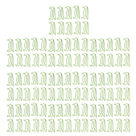 100Pcs Paper Clips Cute Unique Penguin Shape Electroplating Process Lightweight Portable Metal Paperclip