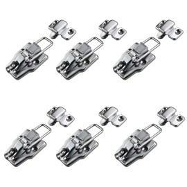 Retro Silver Style Box Toggle Latch Antique Metal Duckbilled Hasp Latch Catch with Padlock Hole for Jewelry Box Cabinet Small Wooden Case Ordinary Box Crafts, 6Pcs