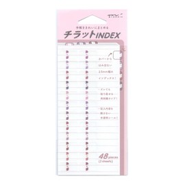 Midori 82605006 Index Label S Chilat Index Numbers [Pink] Notebook Accessory