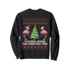 Flamingo Ugly Christmas Sweater Style Pajamas Sweatshirt