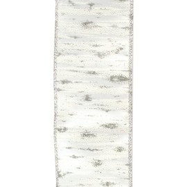 CF Collection Wired Edge Ribbon for Christmas Tree Trim, Holiday Decor, Wreaths, Swag, Bows DIY Crafts, Gift Wrapping and More Pack of 1 2.5in by 10yd (White Birch)