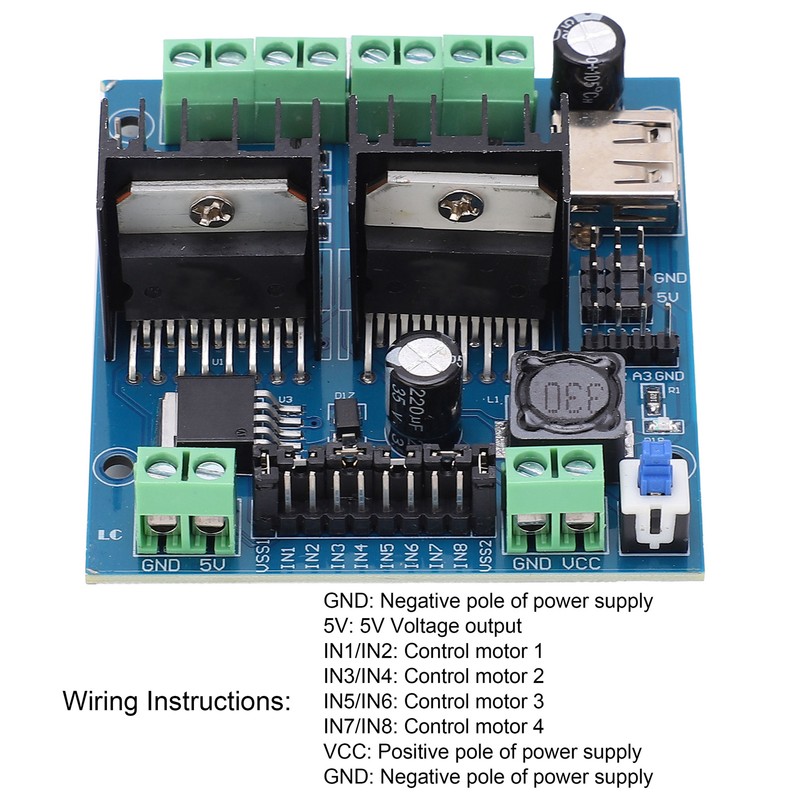 L298N Driver Module 4‑Channel Smart Auto Motor Driving Board Electronic