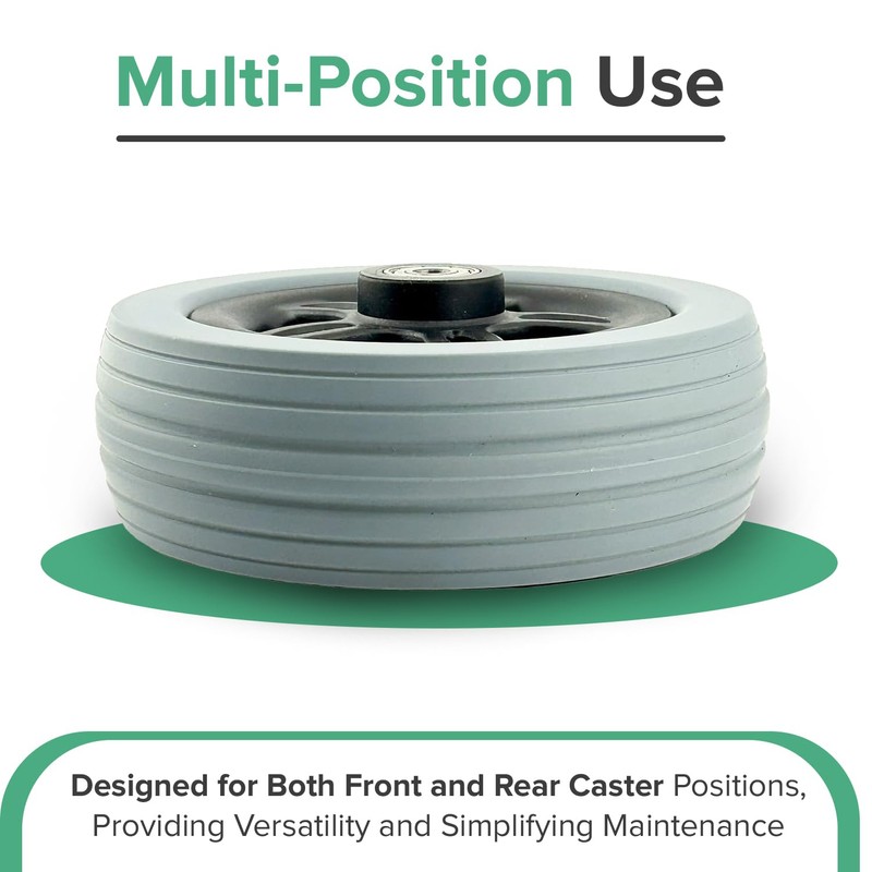 AlveyTech 6"x2" (150x50) Front Anti-Tip/Rear Caster Wheel for Jazzy 614