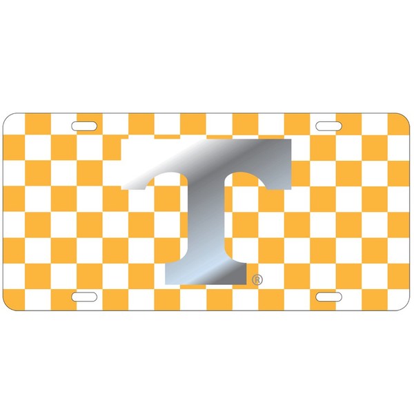Craftique Tennessee Volunteers Checkerboard Laser Cut License Plate - Mirror T
