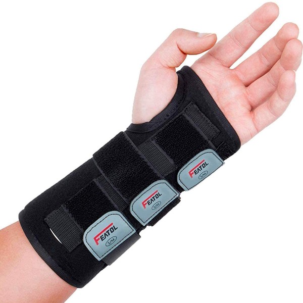 Wrist Brace for Carpal Tunnel, Adjustable Wrist Support Brace with Splints Left Hand, Small/Medium, Arm Compression Hand Support for Injuries, Wrist Pain, Sprain, Sport