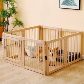 Foldable No-Drill Dog Playpen & Portable Indoor/Outdoor Pet Exercise Fence
