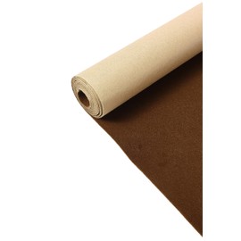 SANSAM Self-Adhesive Flannel Fabric - 17.2''x58'' Roll Soft Brown Adhesive Velvet Flocking Liner for Drawer, Cabinet,Shelves,Jewelry Box, Felt Repair Patch for Clothing, Furniture
