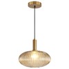 KCO Lighting Modern Gold Globe Pendant Lamp 1-Light Mid Century