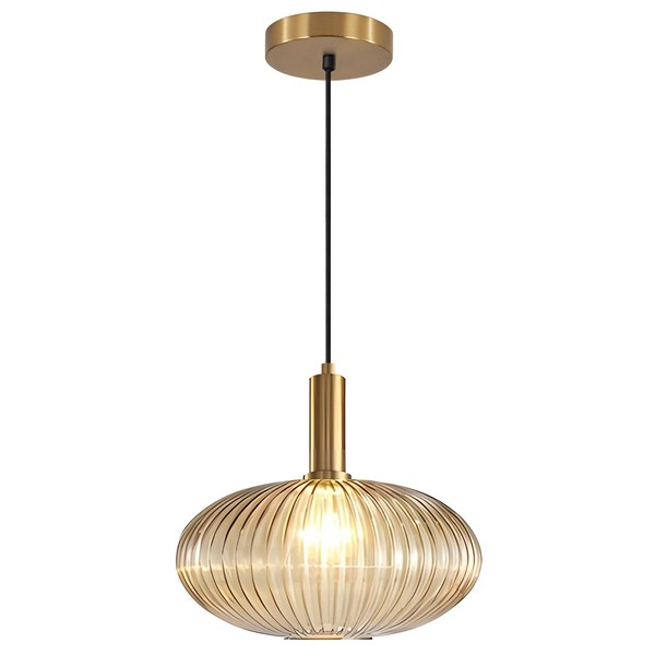 KCO Lighting Modern Gold Globe Pendant Lamp 1-Light Mid Century