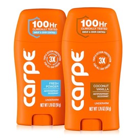 Carpe Deodorant Antiperspirant Women's Variety Pack - 100 Hour Sweat & Odor Control - Women's Clinical Strength Deodorant - Antiperspirant for Excessive Sweating - Coconut Vanilla & Fresh Powder