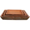 Esschert Design AT06 Aged Terracotta Square Saucers for AT05 (Set