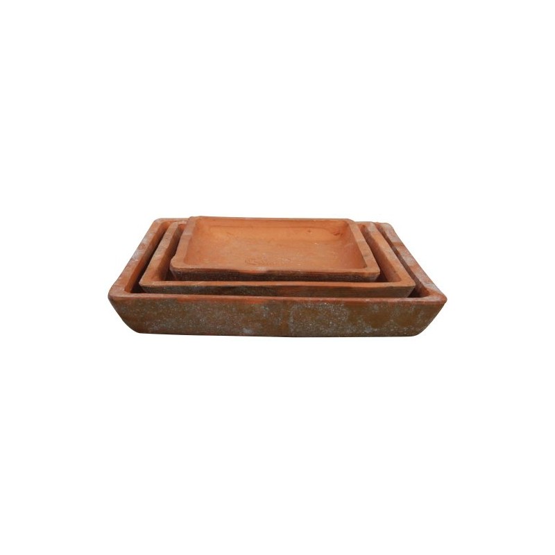 Esschert Design AT06 Aged Terracotta Square Saucers for AT05 (Set