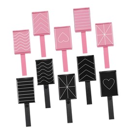 HONMEET 10pcs Cat Eye Nail Magnets Kit Magnetic Nail Art Tools for Stunning Designs Durable and Easy to Use Includes Black and Pink Patterned Magnets