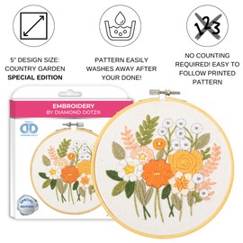 DIAMOND DOTZ Kits - Embroidery Country Garden: A Stunning Embroidery Kit Perfect for Beginners and Adults, Easy-to-Follow Instructions, Vibrant Threads, and Timeless Beauty!