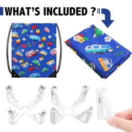 Tudomro Camping Tablecloth with Picnic Bench Covers, Picnic Table Cover Fits 4ft to 7ft Picnic Tables, Washable Reusable Polyester Table Cloth for Camping Included Storage Bag and Clip (Vivid Style)