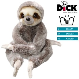 Carl Dick Sloth with Velcro on hand and foot, plush toy, cuddly toy, approx. 22 cm, sitting, approx. 53 cm hanging 3489
