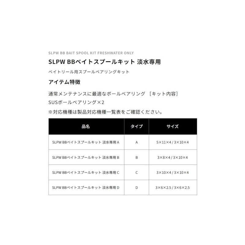 Daiwa SLP Works Bearing Kit SLPW BB Bait Spool Kit